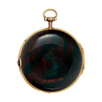 English gold, bloodstone and diamond-set pocket watch Circa 1740