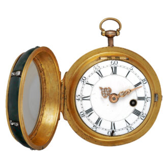 English gold, bloodstone and diamond-set pocket watch Circa 1740