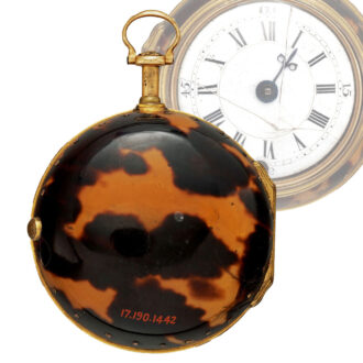 English gold verge watch in tortoiseshell case Circa 1770