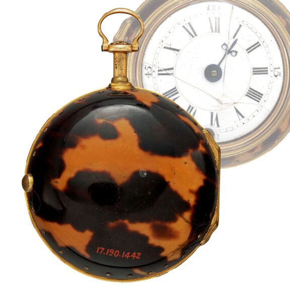 English gold verge watch in tortoiseshell case Circa 1770