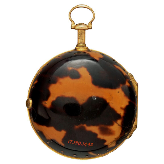 English gold verge watch in tortoiseshell case Circa 1770 English gold verge watch in tortoiseshell case Circa 1770