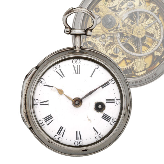 English silver pocket watch with skeleton movement Circa 1790
