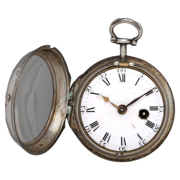 English silver pocket watch with skeleton movement Circa 1790 English silver pocket watch with skeleton movement Circa 1790