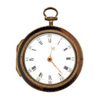 English pinchbeck pocket watch in tortoiseshell pair cases Circa 1760