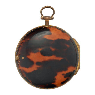 English pinchbeck pocket watch in tortoiseshell pair cases Circa 1760