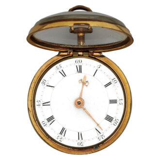 English pinchbeck pocket watch in tortoiseshell pair cases Circa 1760