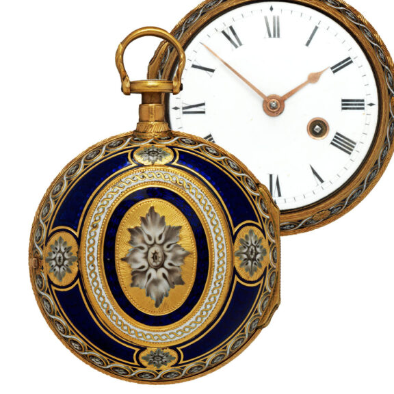 Fine English gold and enamel verge pocket watch Circa 1802-1840