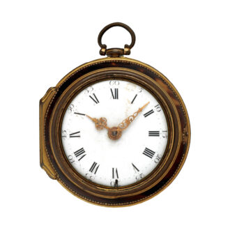 English pinchbeck watch in tortoiseshell pair cases from the 18th century