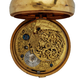 English pinchbeck watch in tortoiseshell pair cases from the 18th century