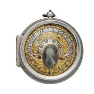 English silver watch with wandering hour Circa 19th or 20th century