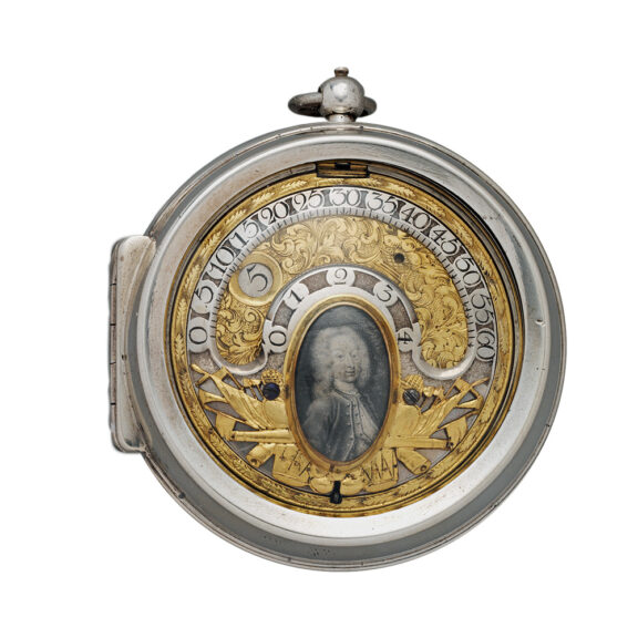 English silver watch with wandering hour Circa 19th or 20th century English silver watch with wandering hour Circa 19th or 20th century