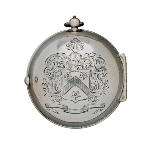 English silver watch with wandering hour Circa 19th or 20th century English silver watch with wandering hour Circa 19th or 20th century