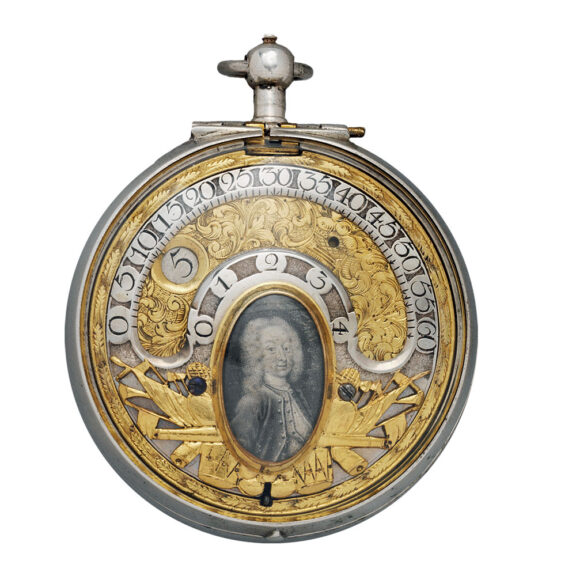 English silver watch with wandering hour Circa 19th or 20th century English silver watch with wandering hour Circa 19th or 20th century