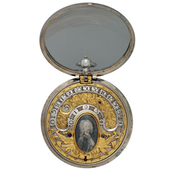 English silver watch with wandering hour Circa 19th or 20th century English silver watch with wandering hour Circa 19th or 20th century