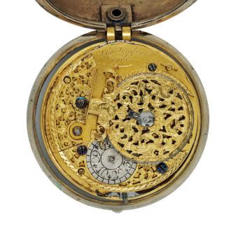 English silver watch with wandering hour Circa 19th or 20th century English silver watch with wandering hour Circa 19th or 20th century