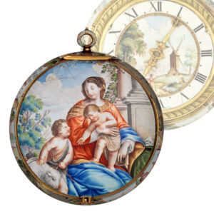French painted enamel on gold verge watch Circa 1645-1650
