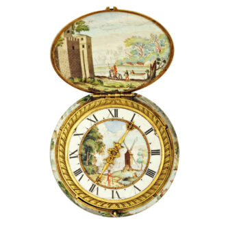 French painted enamel on gold verge watch Circa 1645-1650