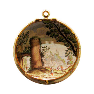 French painted enamel on gold verge watch Circa 1645-1650