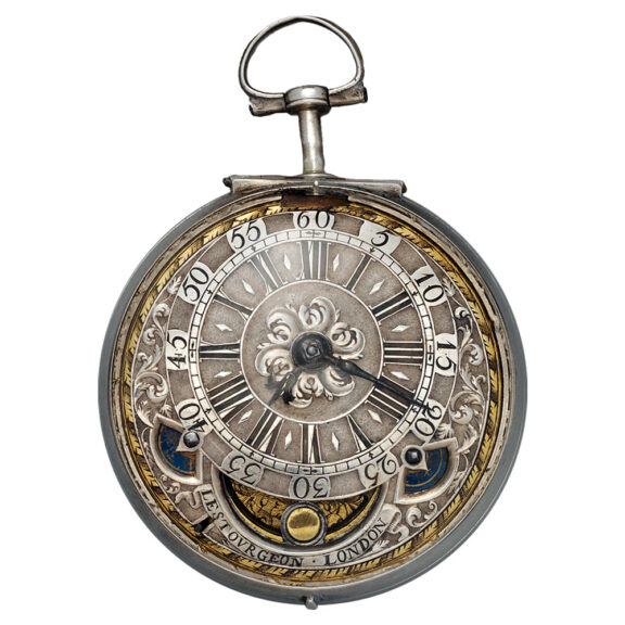 English silver verge watch with mock pendulum Circa 1702 English silver verge watch with mock pendulum Circa 1702