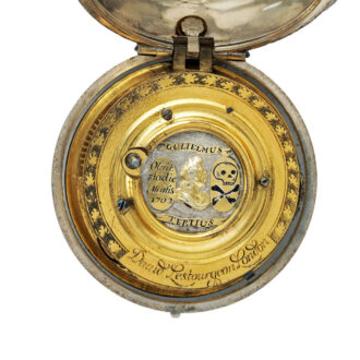 English silver verge watch with mock pendulum Circa 1702