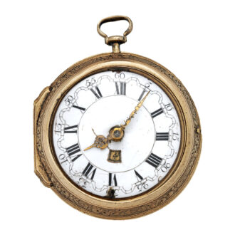 English gold repoussé verge watch with date Circa 1760-84