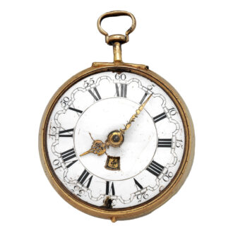 English gold repoussé verge watch with date Circa 1760-84