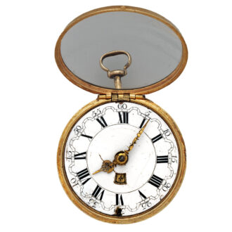 English gold repoussé verge watch with date Circa 1760-84