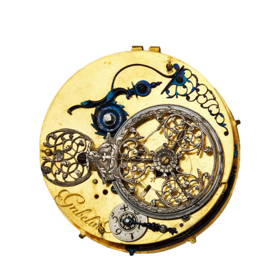 French single-handed gold enamelled verge watch Circa 1650-1680 French single-handed gold enamelled verge watch Circa 1650-1680