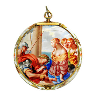 French single-handed gold enamelled verge watch Circa 1650-1680