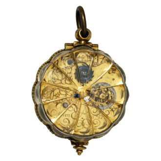 Swiss gilded brass and rock crystal verge watch Circa 1650-1660