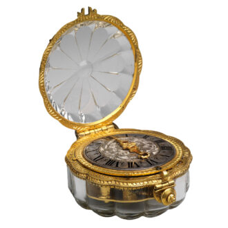Swiss gilded brass and rock crystal verge watch Circa 1650-1660