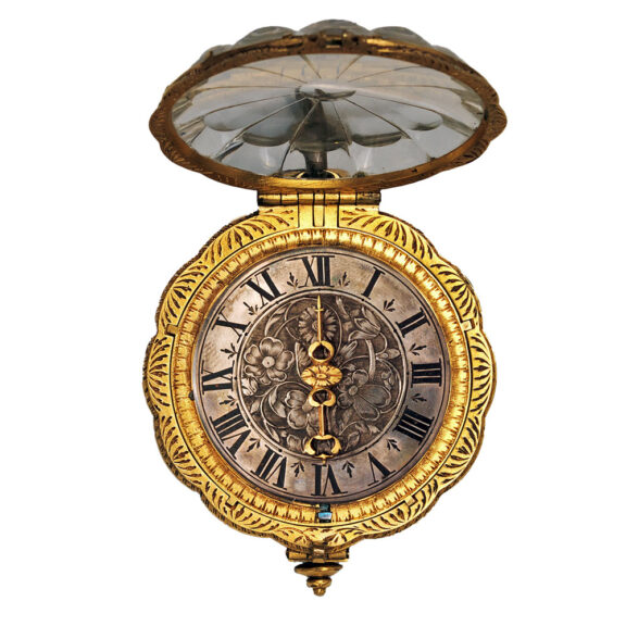 Swiss gilded brass and rock crystal verge watch Circa 1650-1660