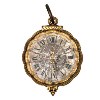 Swiss gilded brass and rock crystal verge watch Circa 1650-1660