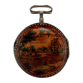 English silver tortoiseshell watch with under-painting Circa 1794