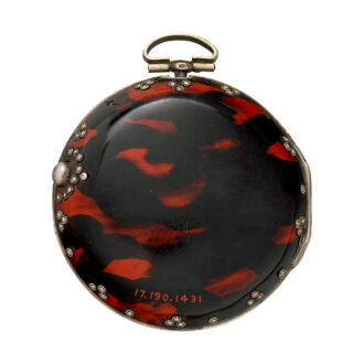 English silver repoussé watch in tortoiseshell case Circa 1790