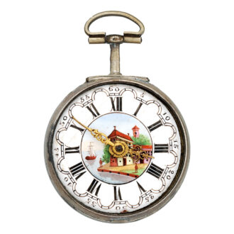 English silver repoussé watch in tortoiseshell case Circa 1790