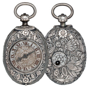 English splendid silver oval verge pendant watch Circa 1620-1630