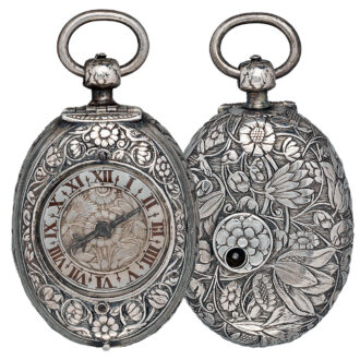 English splendid silver oval verge pendant watch Circa 1620-1630