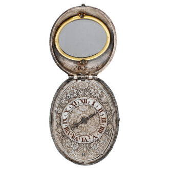 English splendid silver oval verge pendant watch Circa 1620-1630