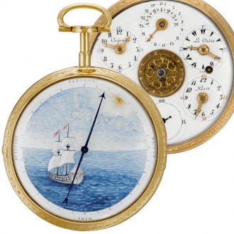 Swiss double dialled watch with time zones and compass Circa 1790