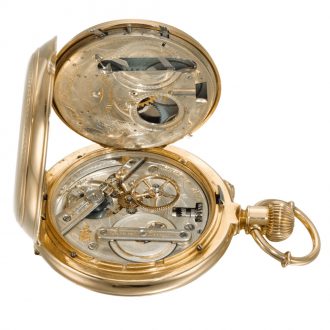 Swiss double dialled calendar watch with moon phases Circa 1890