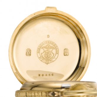 Swiss double dialled calendar watch with moon phases Circa 1890