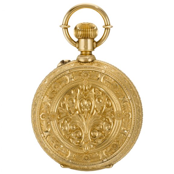 Swiss double dialled calendar watch with moon phases Circa 1890 Swiss double dialled calendar watch with moon phases Circa 1890