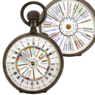 Swiss silver double sided 24 hour World Time watch Circa 1890