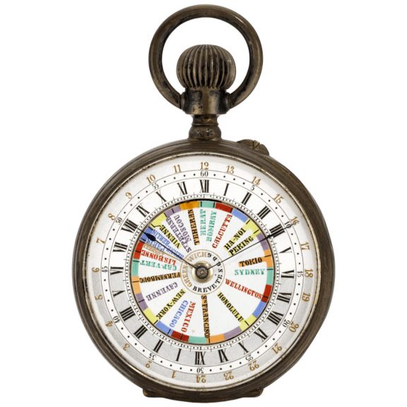 Swiss silver double sided 24 hour World Time watch Circa 1890