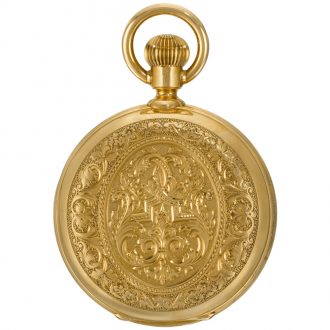 Swiss gold double dialled lever calendar watch circa 1890