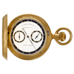 Swiss gold double dialled lever calendar watch circa 1890