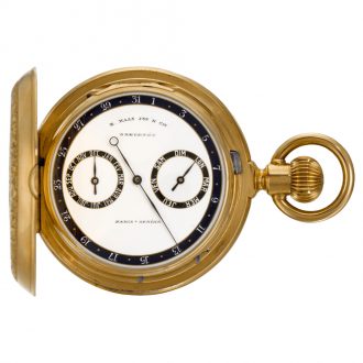 Swiss gold double dialled lever calendar watch circa 1890