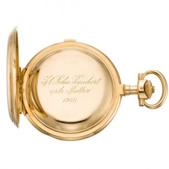 Unique German 18 carat gold lever chronograph Circa 1908