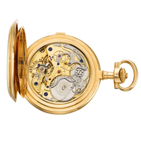 Unique German 18 carat gold lever chronograph Circa 1908 Unique German 18 carat gold lever chronograph Circa 1908